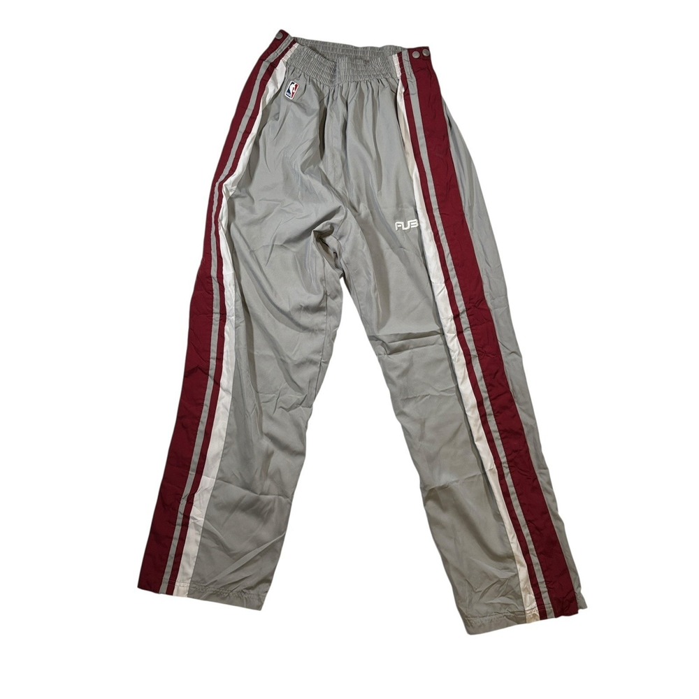 Vintage Pants Tearaway Mens Large Red Gray NBA Athletic‎ FUBU
